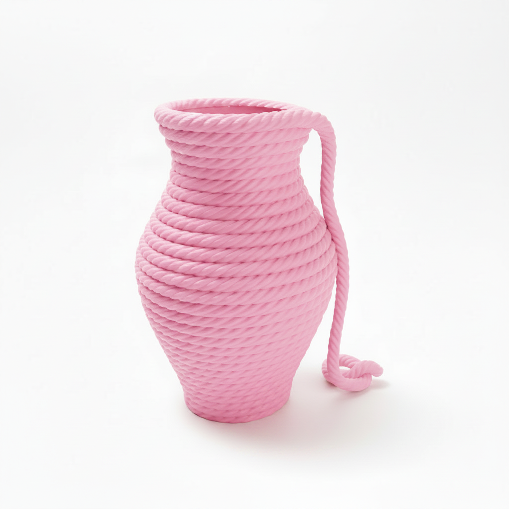 Light Pink Rope Coil Vase
