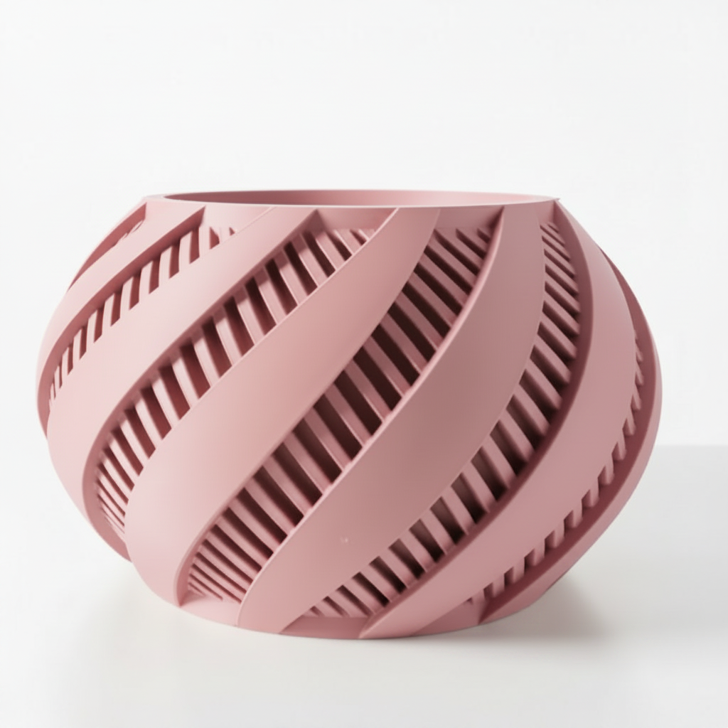 Pink Spiral Lattice Planter
