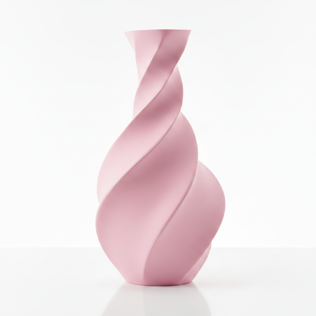 Pink Twisted Spiral Vase