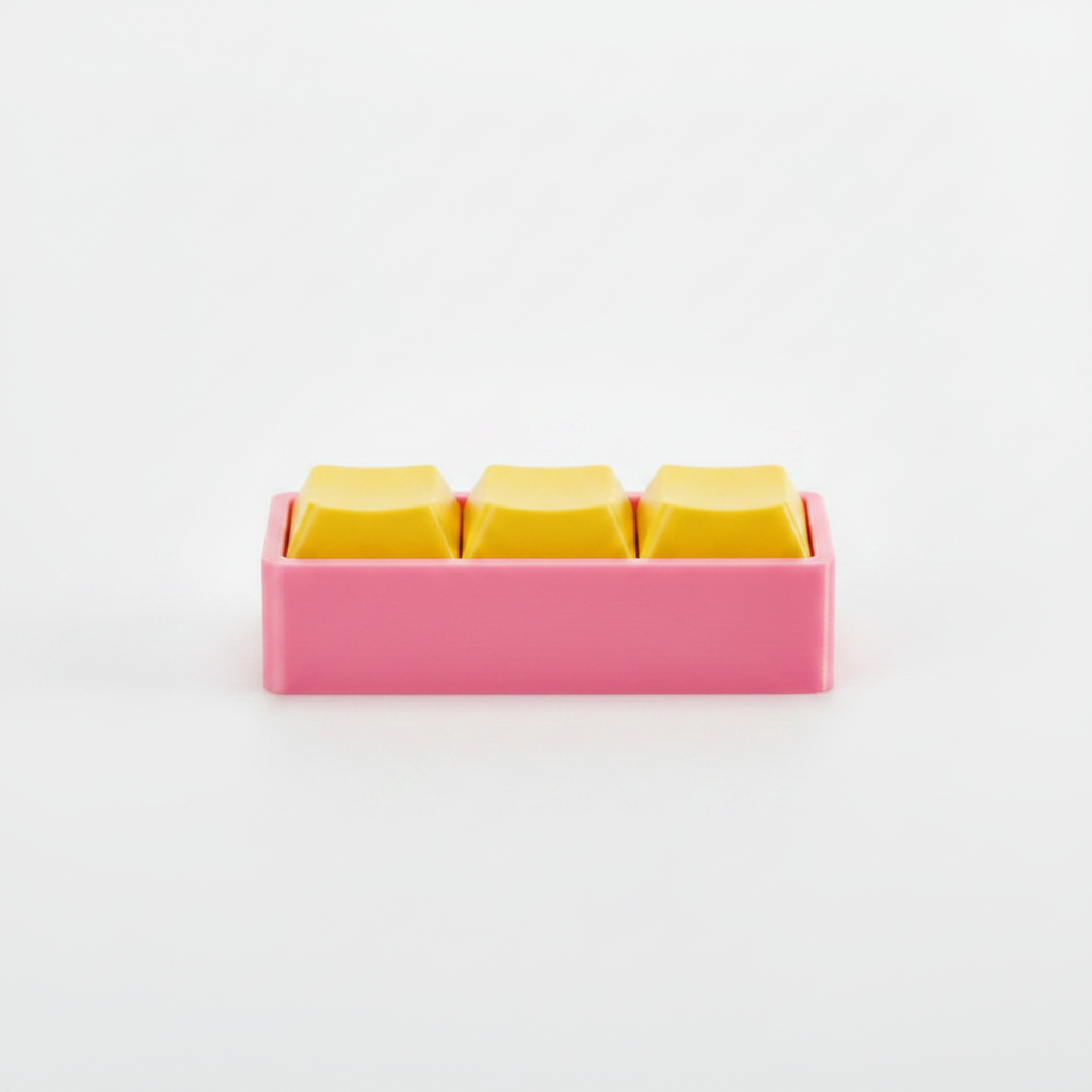 3-Button Fidget Macro Pad - Pink/Yellow