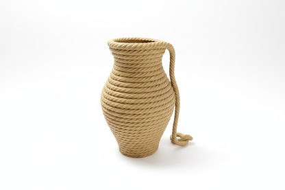 3D Printed Rope Vase in Tan