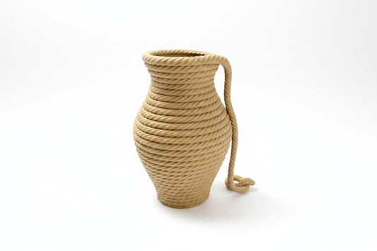 3D Printed Rope Vase in Tan