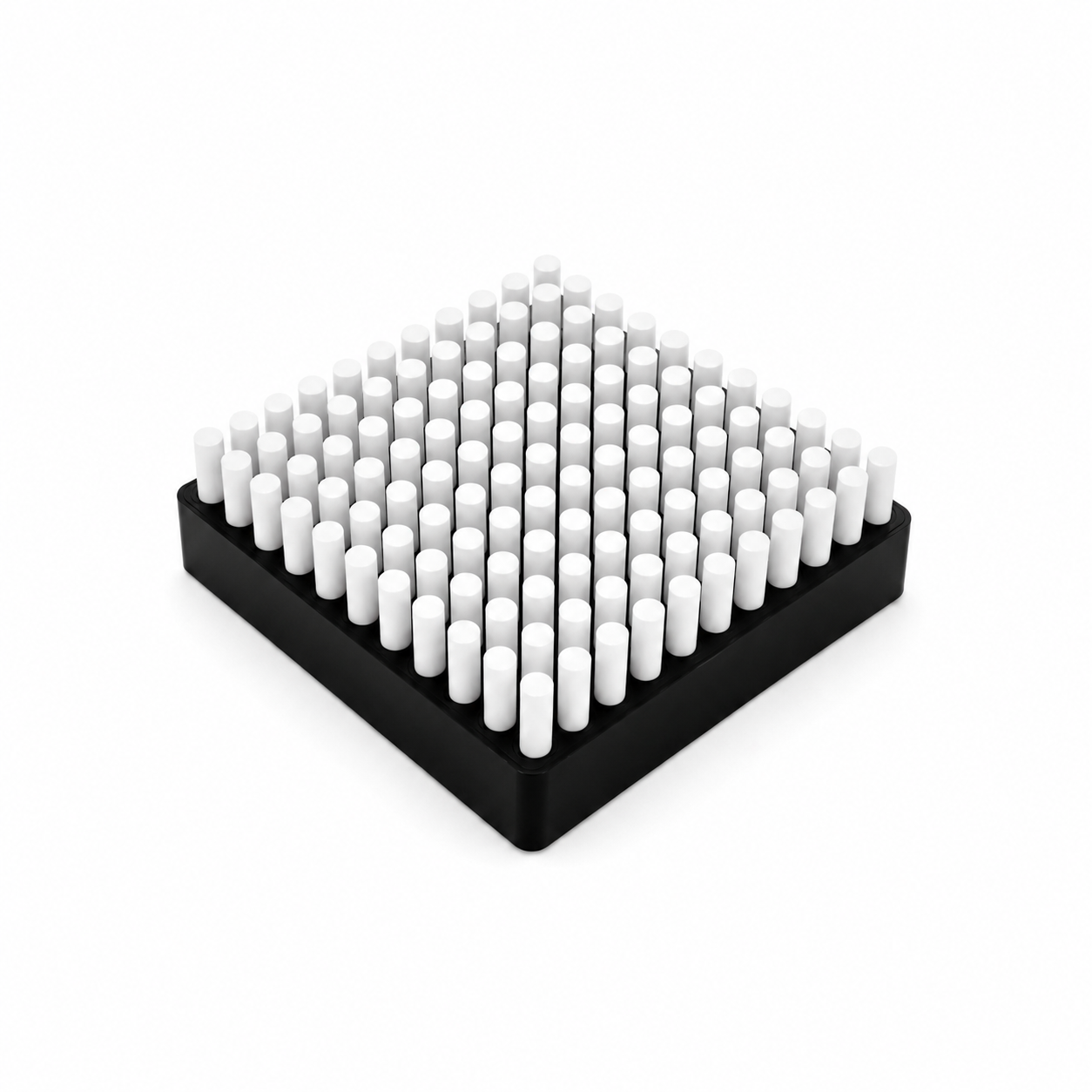 Pin Art Fidget Board with white pins and black base on white background