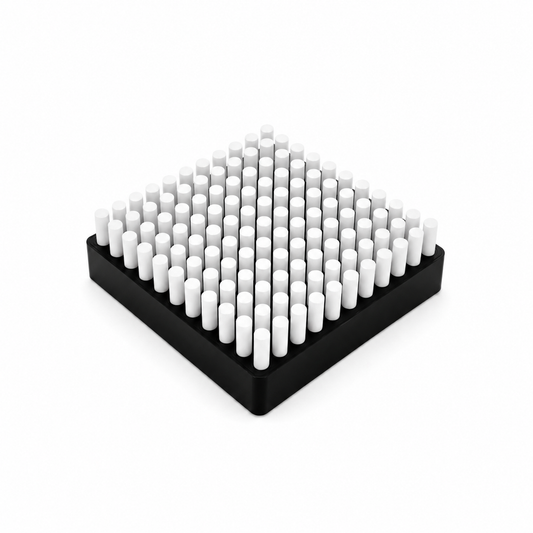 Pin Art Fidget Board with white pins and black base on white background