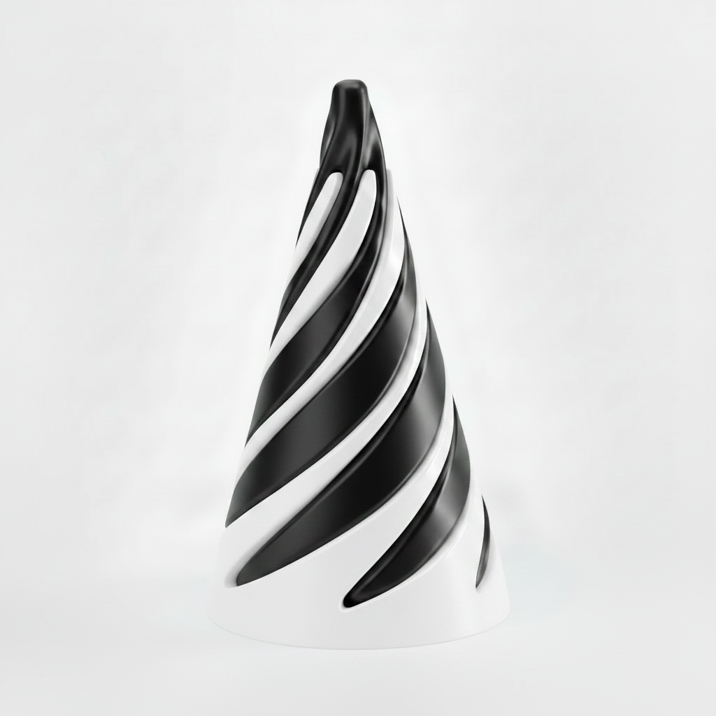 Black/White Spiral Fidget Cone