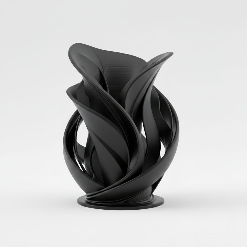 Black Flame Petal Vase