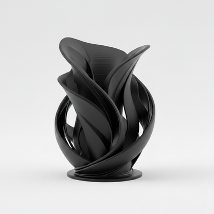 Black Flame Petal Vase