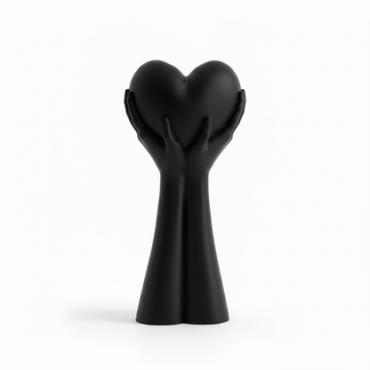 Black Hands Heart Sculpture