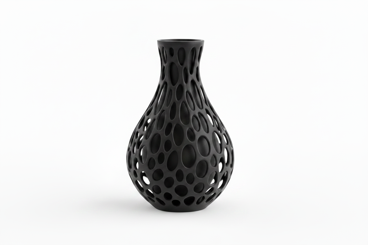Black Lattice Bubble Vase
