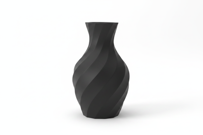 Black Spiral Twist Vase