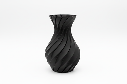 Black Spiral Twist Vase