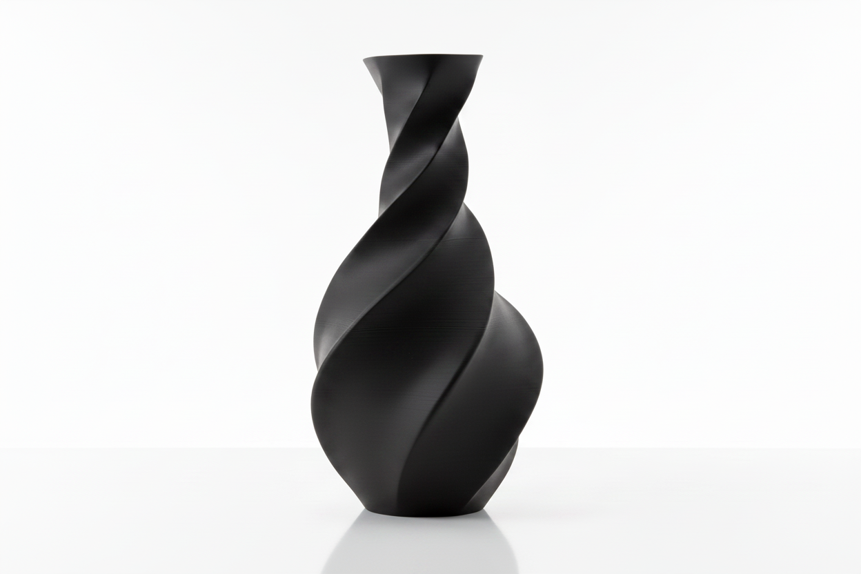 Black Twisted Spiral Vase