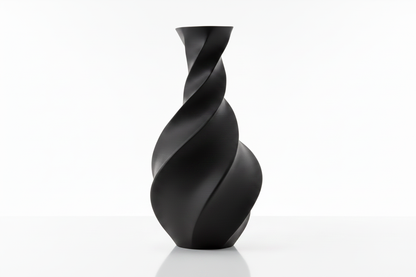 Black Twisted Spiral Vase
