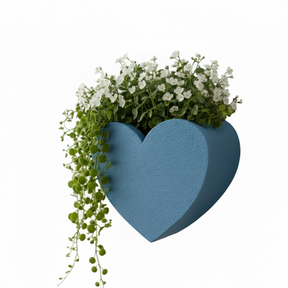 Blue Heart Wall Planter