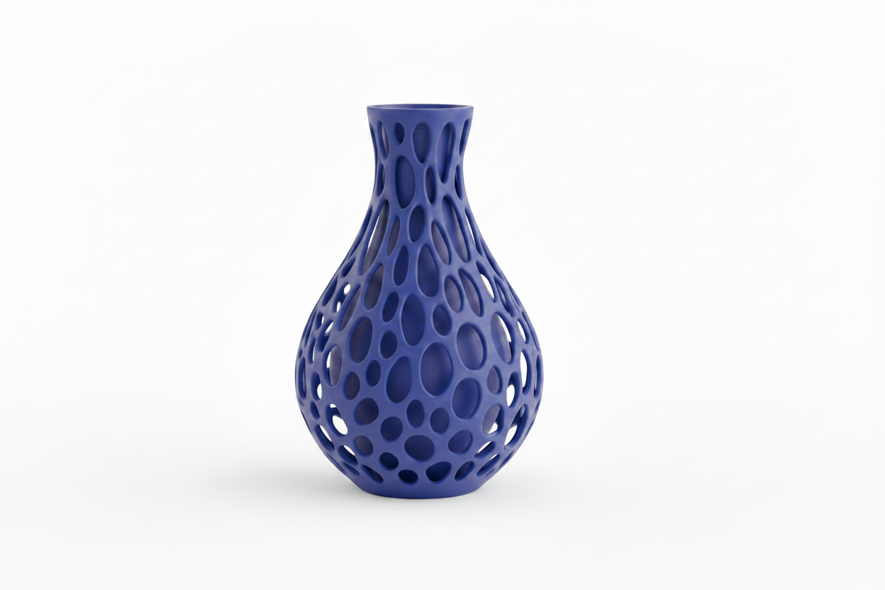 Blue Lattice Bubble Vase