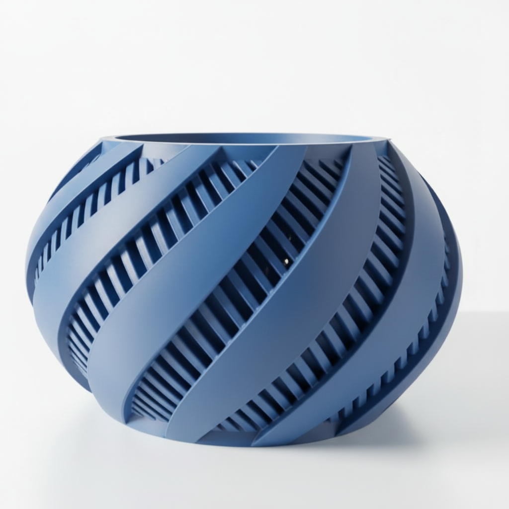 Blue Spiral Lattice Planter
