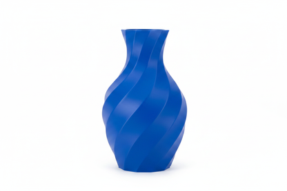 Blue Spiral Twist Vase