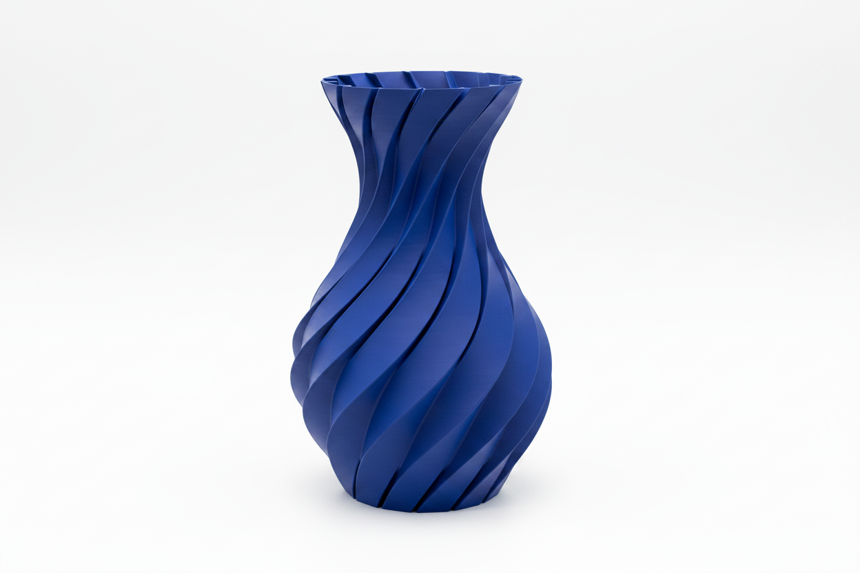 Blue Spiral Twist Vase