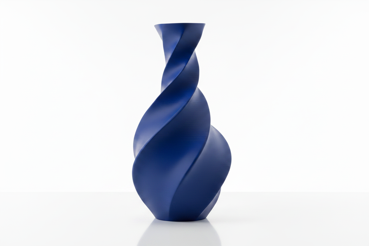 Blue Twisted Spiral Vase