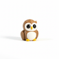Articulated Baby Owl 3D printed figurine on white background