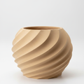 Tan Spiral Round Planter