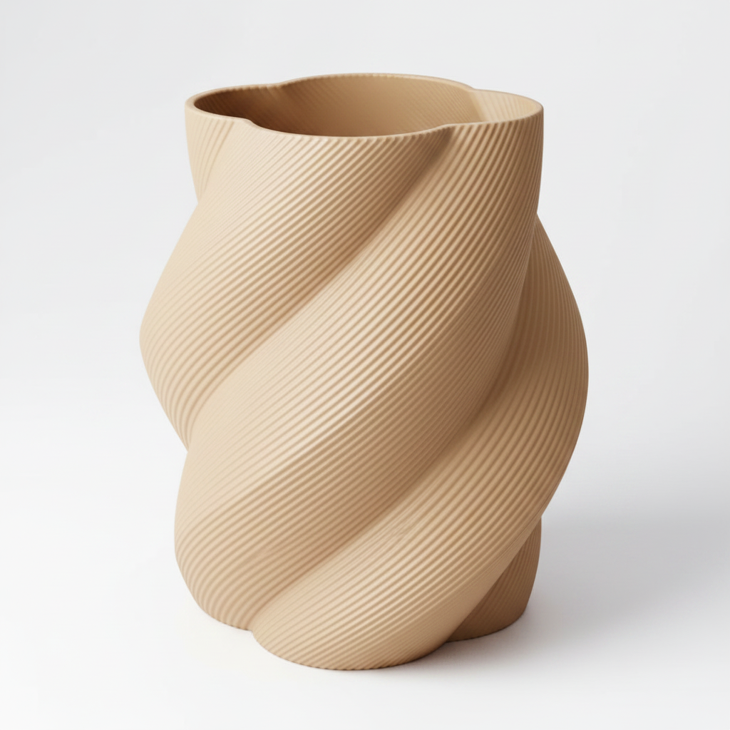 Tan Twist Vase