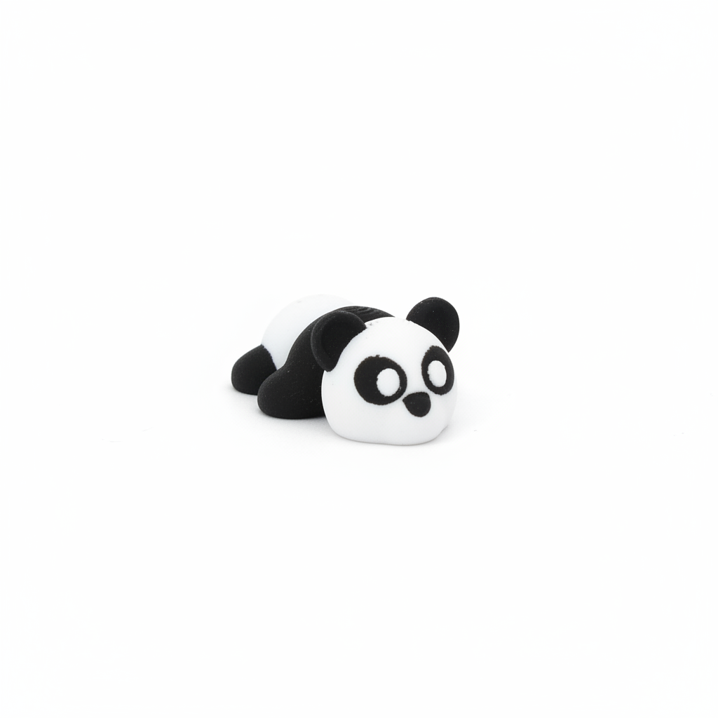 Articulated Panda figurine on white background