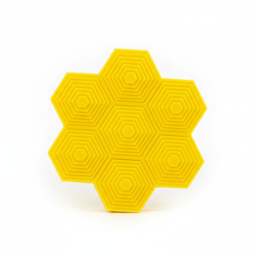 Yellow Honeycomb Fidget Toy on white background