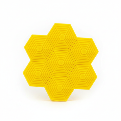 Yellow Honeycomb Fidget Toy on white background