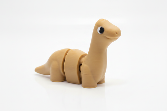 Big Articulated Dinosaur - tan color on white background