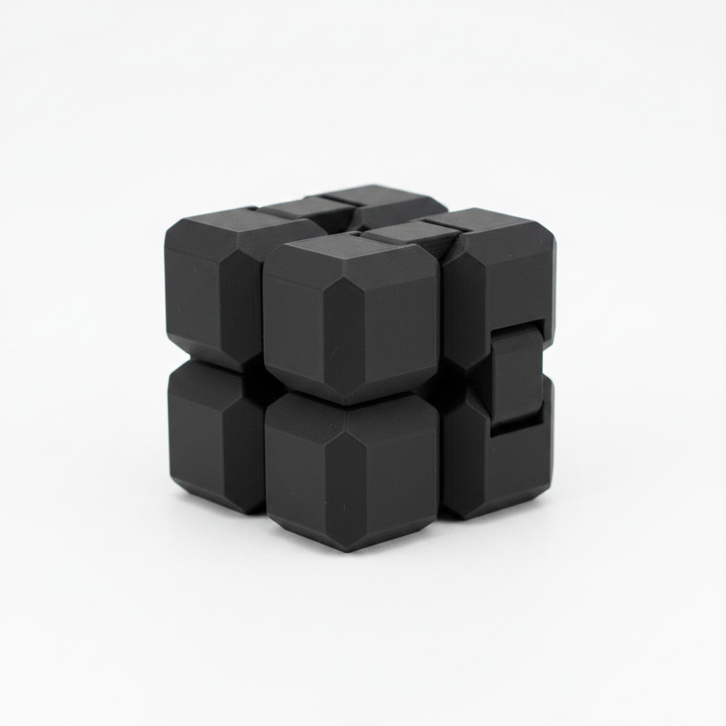 Articulated Fidget Cube on white background