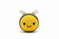 Crocheted bee stuffed animal on white background