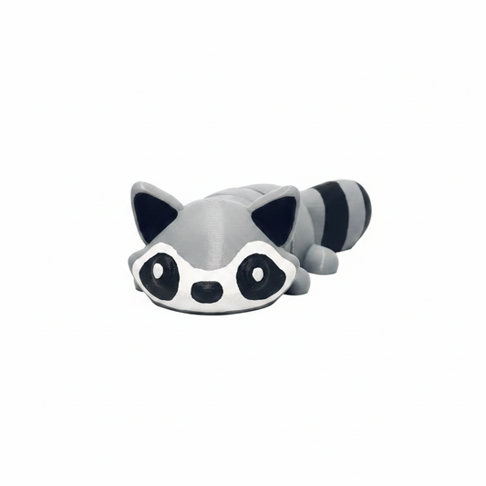 3D printed raccoon figurine on white background