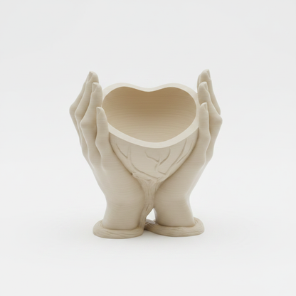 Cupped Hands Planter on white background