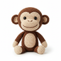 Crocheted monkey stuffed animal on white background