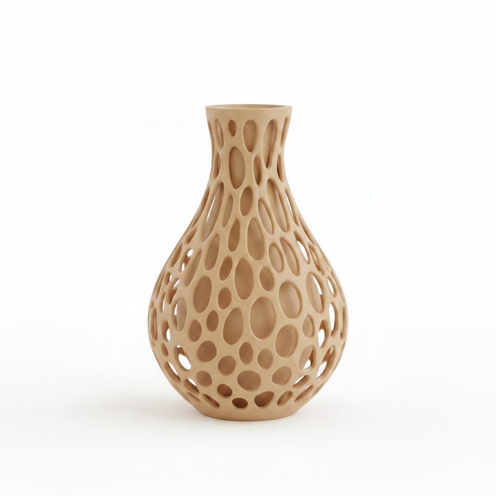 Lattice Bubble Vase Dark Tan