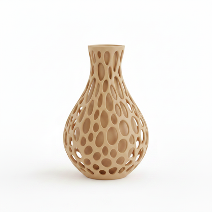 Lattice Bubble Vase Dark Tan