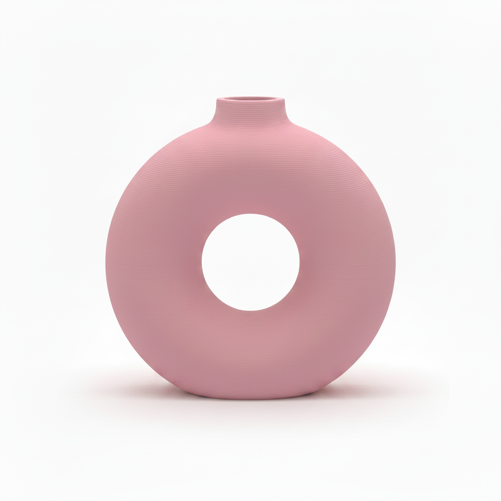 Light Pink Donut Circle Vase