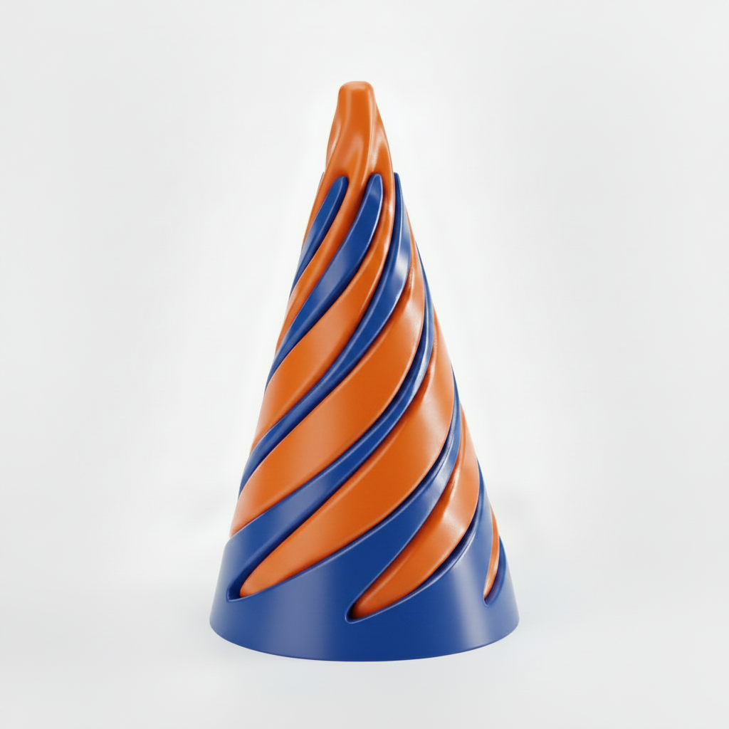 Orange/Blue Spiral Fidget Cone