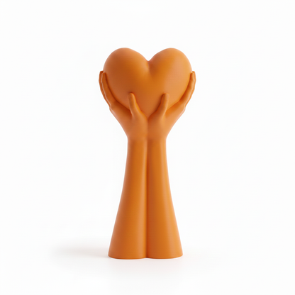 Orange Hands Heart Sculpture