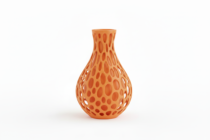 Orange Lattice Bubble Vase