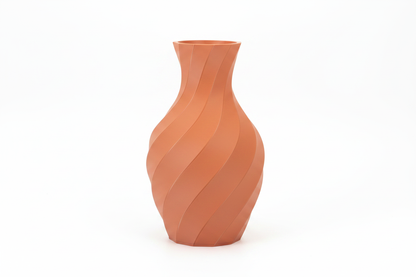 Orange Spiral Twist Vase