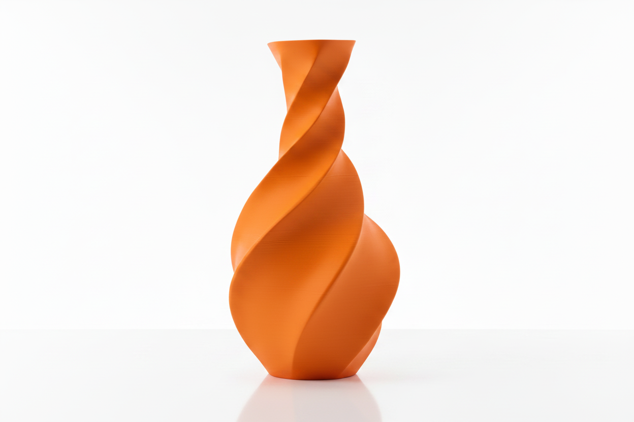 Orange Twisted Spiral Vase