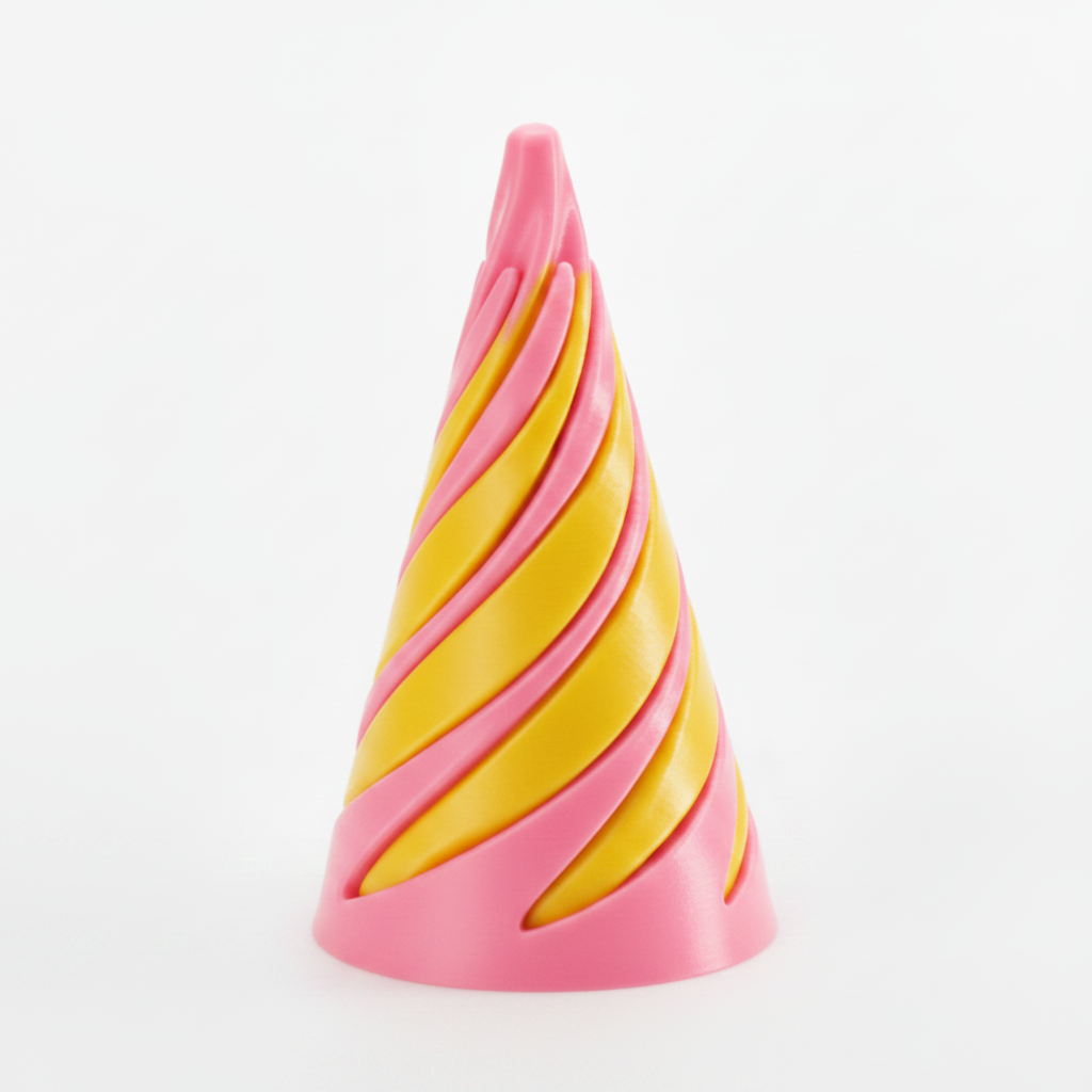 Pink/Yellow 2Pc Spiral fidget Cone