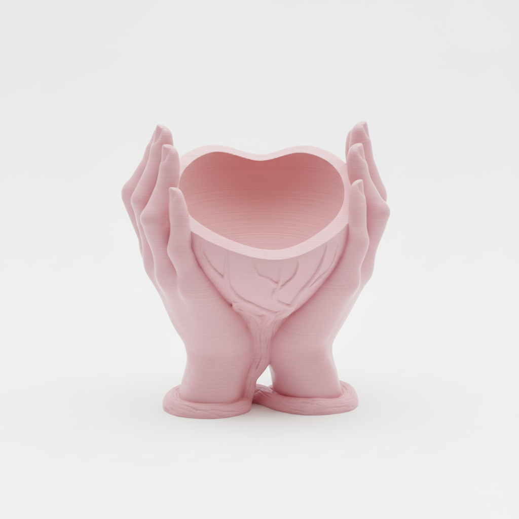 Pink Cupped Hands Planter