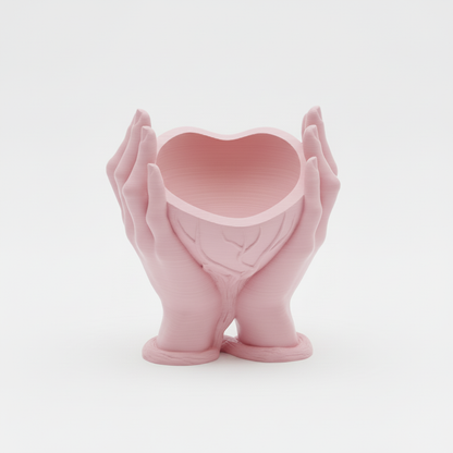 Pink Cupped Hands Planter