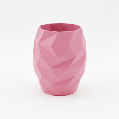 Pink Geometric Faceted Vase