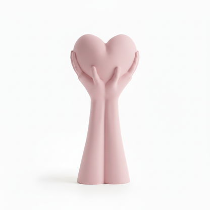 Pink Hands Heart Sculpture