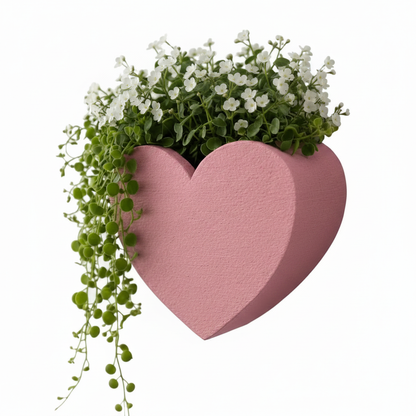 Pink Heart Wall Planter