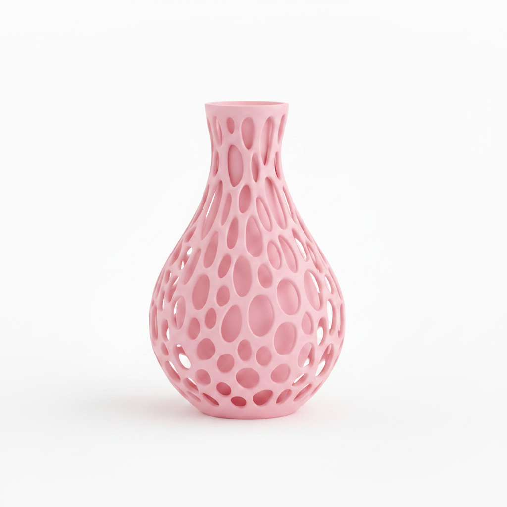 Pink Lattice Bubble Vase